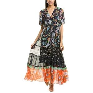 Narciso Mixed Print Maxi Dress Medium 2 Layer